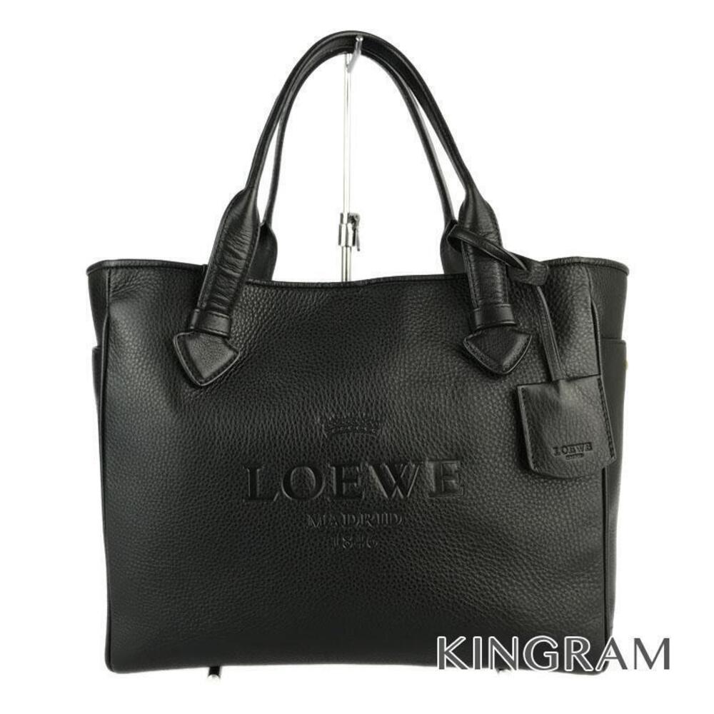 Loewe Heritage Black Leather Tote Bag